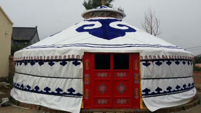 De witte Tent van het Kader Mongoolse Yurt van 100% Houten Waterdicht voor Hotelaanpassing