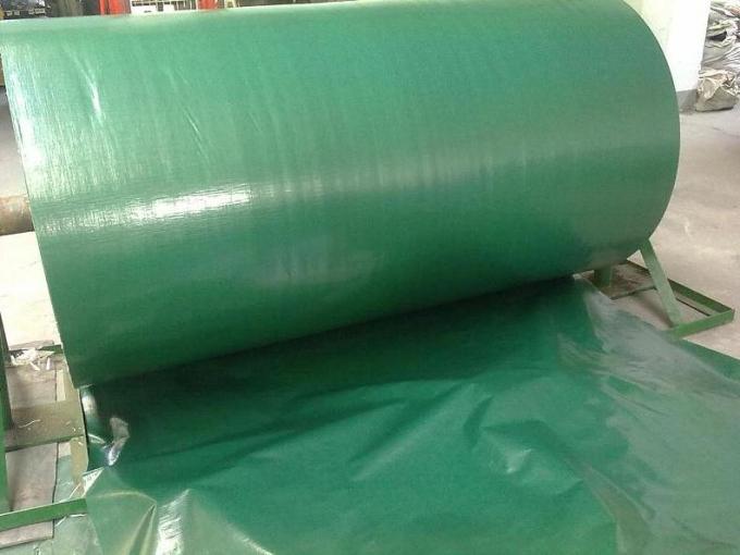 Drie Polyethyleenpe van het Geteerd zeildoeklagen Blad Groen met Versterkte Strook