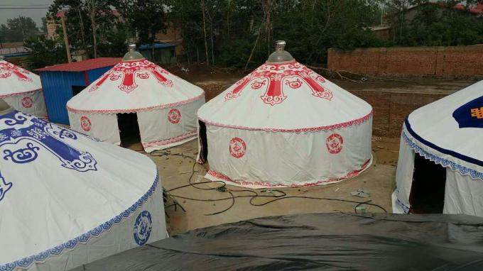 De geschilderde Tent van Yurt van het Staalkader Mongoolse/Ronde Tent Yurt met Bamboestructuur
